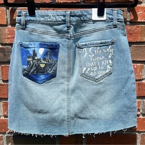 Hand-painted Harry Potter Denim Skirt